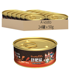 vosto 沃司托 貓用 舒肥罐 機能主食泥罐, 50g, 24罐, 鮪魚 + 紅蘿蔔