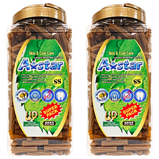 A star 空心六星棒 健胃整腸, 牙齒深層清潔零死角,促進腸胃蠕動,保健消化道,富含多種蛋白質, 不適用, 1.1kg, 2桶