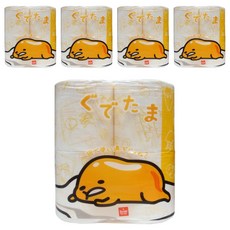 gudetama 蛋黃哥 印花滾筒衛生紙 100%原木紙漿 超細柔雙面印花, 30m, 4捲, 5袋