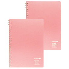 KOKUYO 國譽 ME 軟線圈 A5 方格筆記本, 50頁, 磚紅, 2本