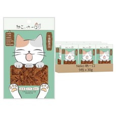 Neko 吶一口 貓零食 一口鮭魚丁, 添加牛磺酸, 全齡貓適用, 30g, 9包