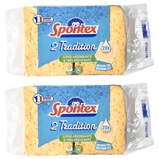 Spontex 乾纖維素海綿/傳統菜瓜布, 2包, 2個