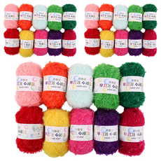 mamaknit 10色彩虹菜瓜布編織線, 紅色+橘色+黃色+綠色+紫色+淺綠色+淺薄荷綠色+淺粉色+粉色+酒紅色, 3組