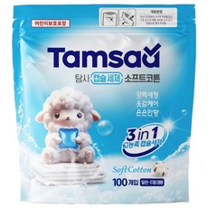 Tamsaa 洗衣膠囊, 3合1, 強力清潔, 溫感呵護, 100顆, 1袋