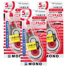 Tombow蜻蜓牌 5mm 修正內帶, 3個, CT-CR-5