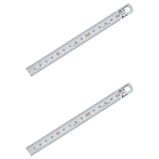 SHINWA 鶴龜 鋼直尺 鐵尺 不鏽鋼直尺 直尺 全公分 日本製 15cm, 13005, 2支