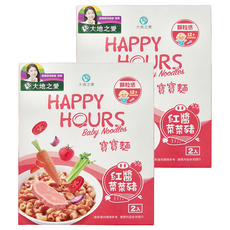 大地之愛 寶寶麵 紅醬菜菜豬豬 Set, 12個月以上寶寶適用, 150g, 2盒