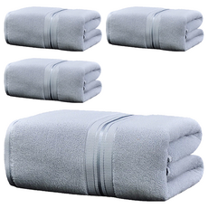 葉子小舖 加厚純棉浴巾 銀灰色 140 x 70cm 450g, 4條