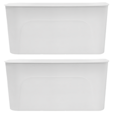 WE CHAMP 北歐風收納盒 加蓋堆疊可提收納箱 PP材質 便捷把手, 32 x 14 x 20.5cm, 白色, 2個