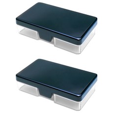 潔適康 隨身盒, 無毒環保 PC 塑鋼材質, 時尚精緻, 造型小巧好帶, 直角扣開蓋設計, 深海藍, 2個