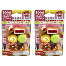 Iwako 造型橡皮擦套裝 - 甜點系列，日本製造, 西式甜點, 2組