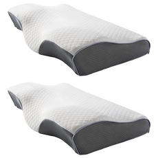 3baby 三個寶 蝶形太空記憶棉枕頭, 白色/灰色, 2個