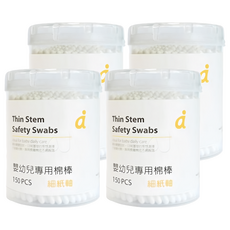 mammyshop 媽咪小站 嬰兒專用棉花棒 細紙軸, 4組, 150支
