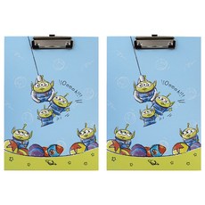 TOY STORY 玩具總動員 A4板夾, 三眼怪 藍色, 2個