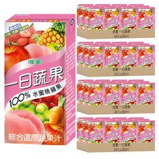 波蜜 一日蔬果 100%水蜜桃蘋果蔬果汁 無添加砂糖、色素、防腐劑, 160ml, 96入