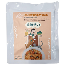 Pet Tomodachi 寵心出發 機能鮮食餐包 犬貓適用, 澳洲香嫩羊佐南瓜, 150g, 1包
