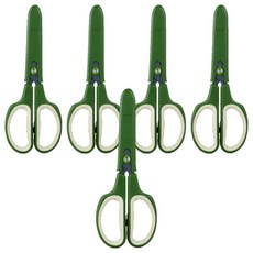 ABEL 力大牌 砧鋒雙曲率防沾黏事務剪刀, 5支, 綠色