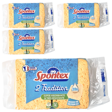 Spontex 乾纖維素海綿/傳統菜瓜布, 4包, 2個