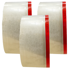 CLEAN 克林 易撕環保封箱膠帶 4.8cm x 80m, 紅邊 + 透明色, 3捲