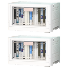 摺疊收納箱 前置雙開門 單開門/雙開門 藍色/粉色, 大號(39 x 28 x 23.5cm), 2個