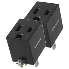 ADAMOUTDOOR 3轉2電源轉接器, 15A/AC125V, 防火材質, 黑色, 2個