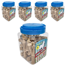 Boneplus 動能雙頭潔牙骨 L 小桶裝, 有效對抗牙垢, 牛奶, 700g, 5罐