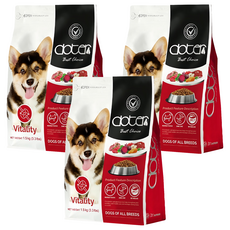 doter 寵愛物語 活動犬 活力保健 犬飼料, 3袋, 1.5kg