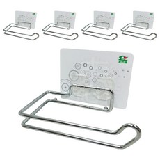 家而適 衛生紙架 捲筒款, 強力貼, 免釘免鑽, 廚房浴室適用, 捲筒款 銀色, 5個