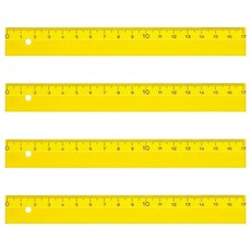Raymay德製細長17CM直尺, 黃, 4入