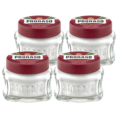 PRORASO 紅標 鬍前軟化膏 滋潤檀香 深層滋潤 100ml, 4罐