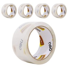 Deli 低噪音封箱膠帶補充卷 標準型 48mm x 40m, 5個, 透明