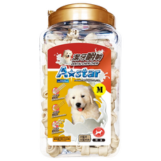 A star 潔牙嚼嚼骨結，幫助減少口臭，保持口腔清新, 牛奶, 1.3kg, 1桶