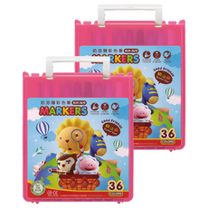 SIMBALION 雄獅 BLM 透明盒彩色筆 粉紅, 36色, 2盒