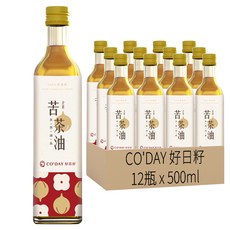 CO'DAY 好日籽 梅山茶油合作社 苦茶油, 500ml, 12瓶