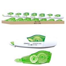 長立文具 CR-1060 修正帶套裝, 5mm x 12m, 綠色, 10組