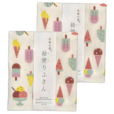 SHIMOYAMA 日本製進口廚房抹布 40 x 35cm 霜淇淋, 1入, 2條