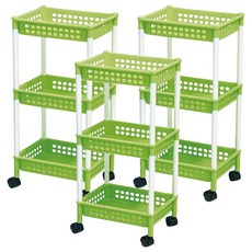 JUSKU 佳斯捷 滑輪多麗物品架 3層, 3個, 綠色