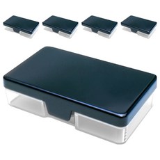 潔適康 隨身盒, 無毒環保 PC 塑鋼材質, 時尚精緻, 造型小巧好帶, 直角扣開蓋設計, 深海藍, 5個