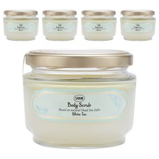 SABON 身體磨砂膏 白茶 320g 5罐,溫和去除角質,深層滋潤,使肌膚光滑透亮