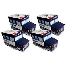 卡通汽車造型收納箱 車頭, 55 x 25 x 30cm, 藏青色警車, 4個