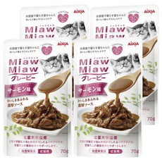 MIAWMIAW 妙喵濃厚主食軟包 3號, 鮭魚, 70g, 4包