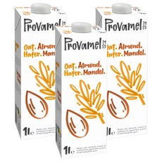 Provamel 樸悅 生機杏仁燕麥奶, 乳糖 低脂 不含色素防腐劑 不含人造添加劑, 1L, 3瓶