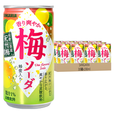 SANGARIA 山加利 蜂蜜梅子風味碳酸飲料 日本原裝進口, 190ml, 30罐