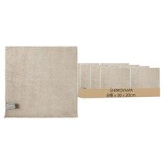 SHIMOYAMA 超細纖維極吸水無痕廚房抹布 淺咖色, 8條
