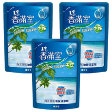 毛寶香滿室 海洋微風中性地板清潔劑補充包 99.9%抑菌率 植物性配方, 1.8kg, 3包