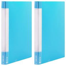 Lan CHYn 連勤牌文具 PP 馬卡龍色系資料簿 LC-40MK B 40張, 藍色, 2本