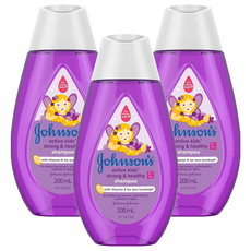 Johnson's 嬌生 嬰兒活力維他命E洗髮露 200ml 維他命E滋養 強韌不易斷裂 溫和清潔配方, 3瓶