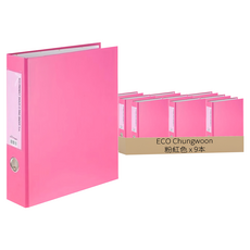 ECO Chungwoon 環保D型A4活頁夾 3孔 7cm, 粉紅色, 9本