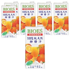 BIOES 囍瑞 100%純天然柳橙汁原汁, 鮮果直接榨取, 不含防腐劑, 不加糖, 不加水, 1L, 6瓶