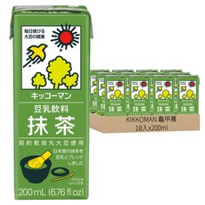 KIKKOMAN 龜甲萬 豆乳 抹茶風味 (18入) , 契約栽培大豆使用, 200ml